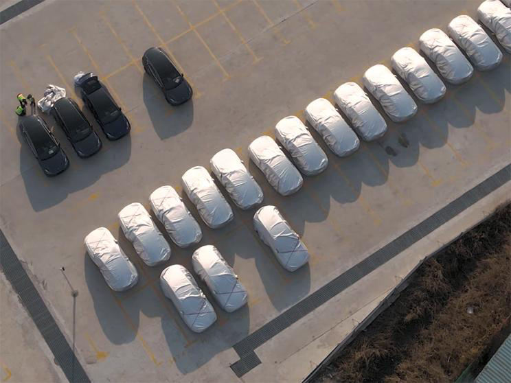 40辆国产model Y现身停车场 春节又可以开新车 威 一下了 皆电